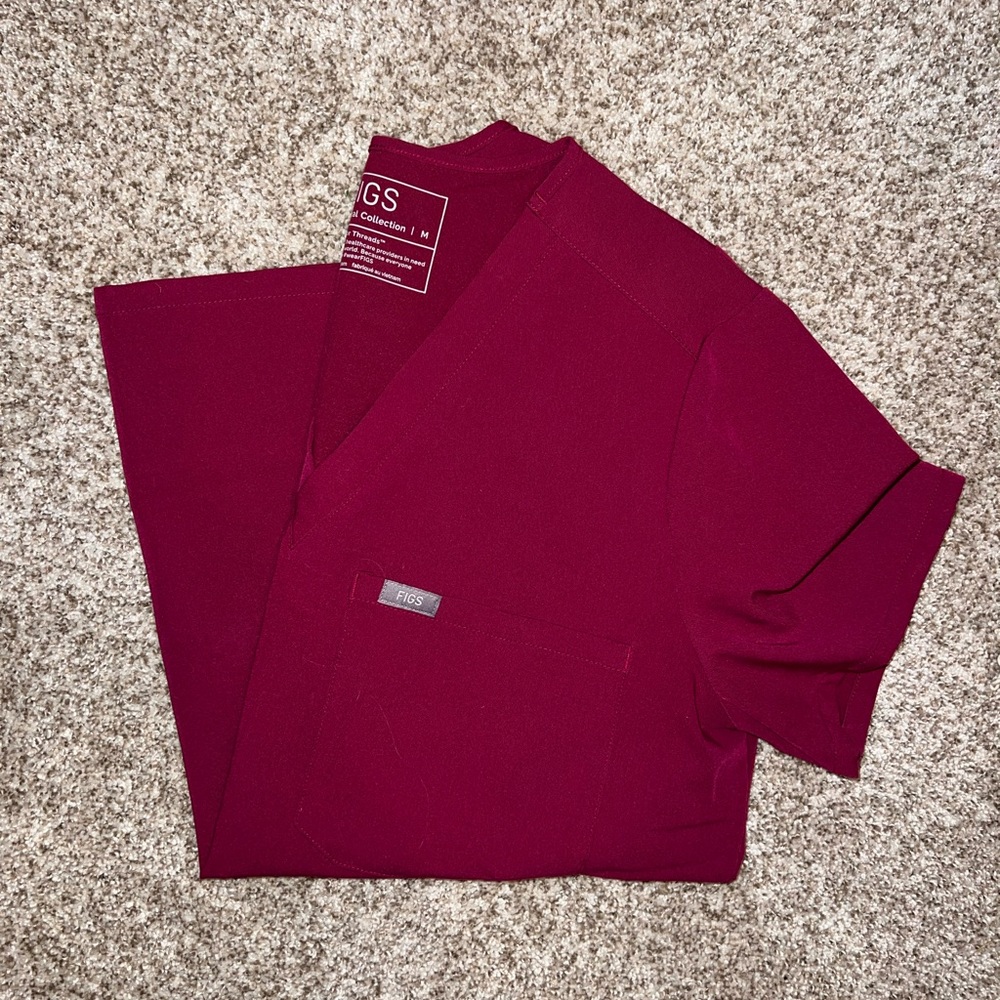 Women's Dark Magenta Scrub Set